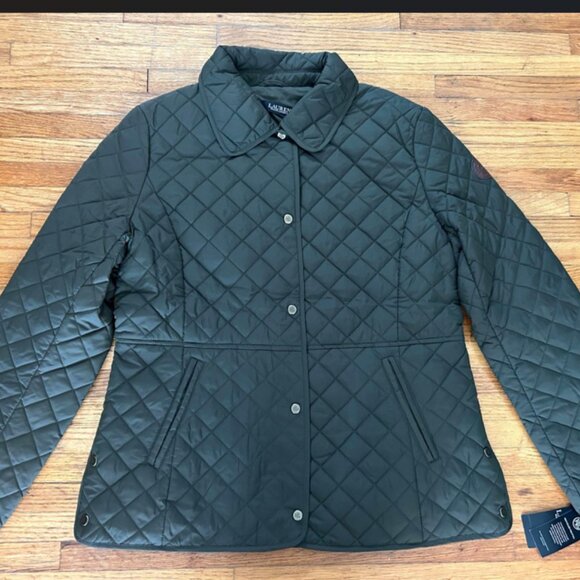 New w/tag Lauren Ralph Lauren Olive Green Logo Jacket M - Picture 1 of 7